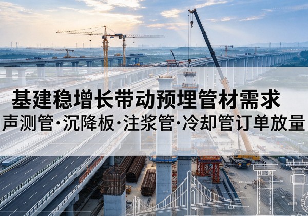 栖霞基建稳增长带动预埋监测管材需求，声测管、沉降板、注浆管订单持续放量
